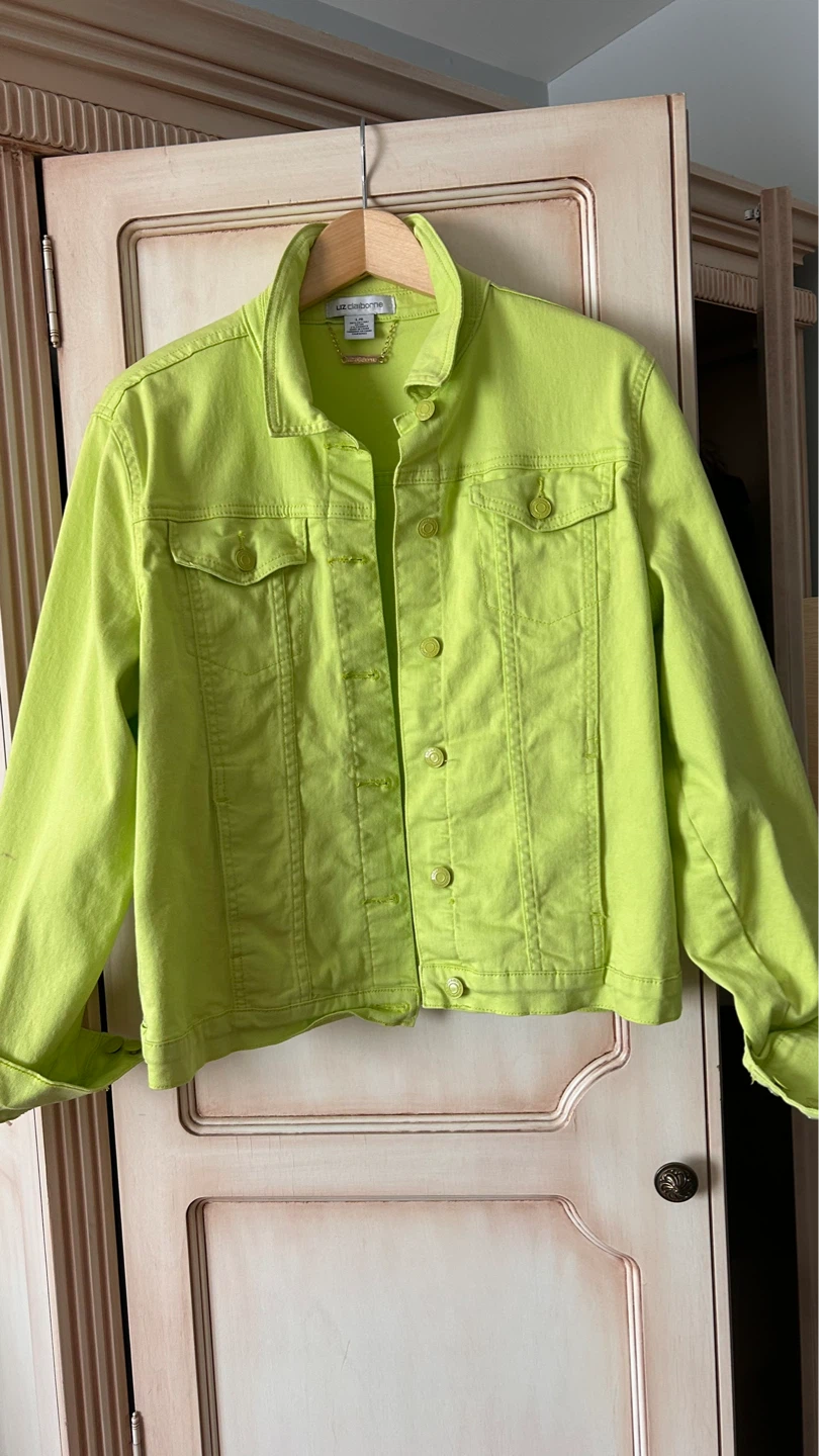 Liz Claiborne Denim Jacket - Neon Green