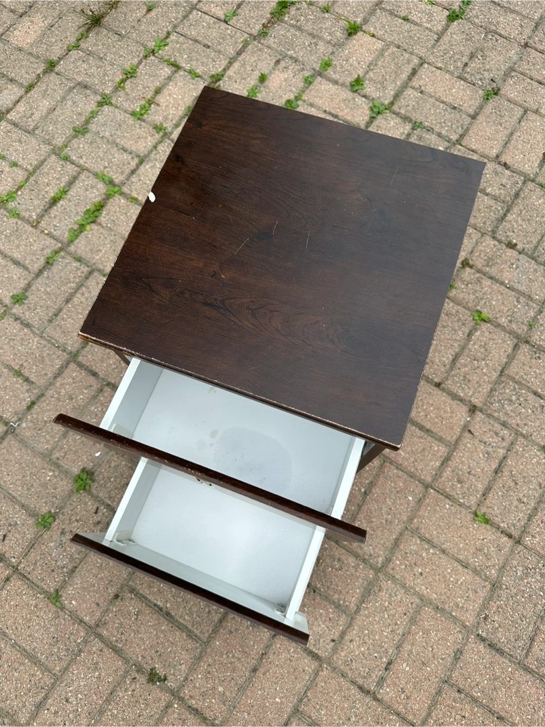 Dark Wood Nightstand with 2 Drawers - photo 3