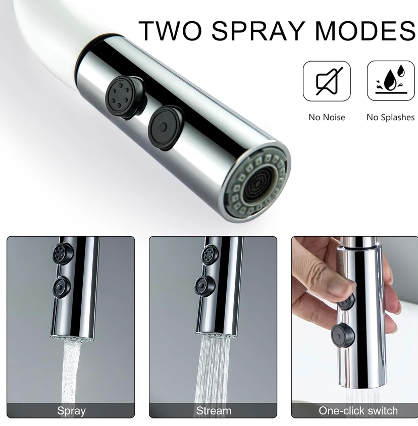 New LIWEIKE White Kitchen Faucet with Pull Out Sprayer One Hole - photo 3