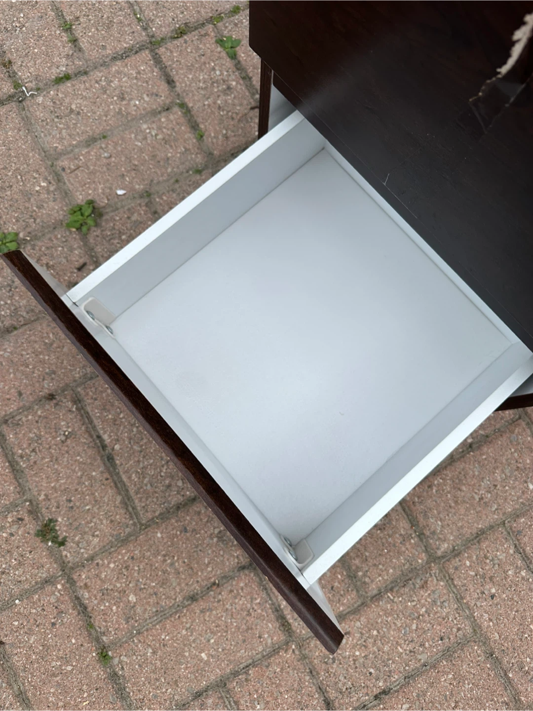 Dark Wood Nightstand with 2 Drawers - photo 4