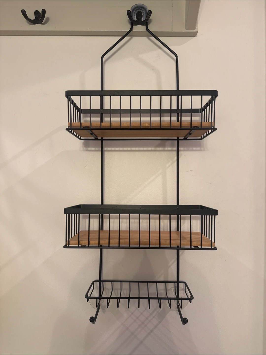 2-Tier Hanging Shelf with Hooks