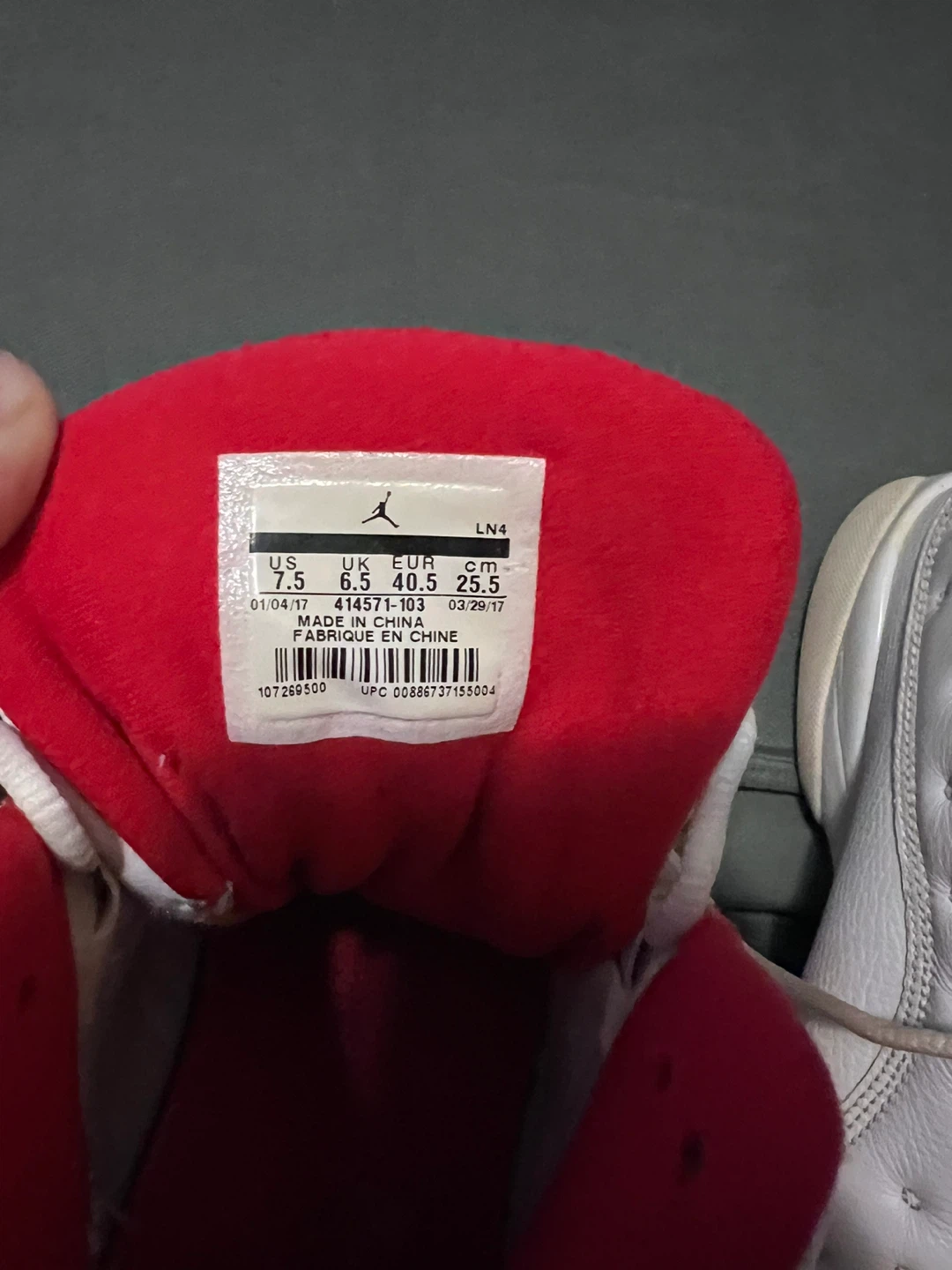 Jordan 13 Retro White Red TD Shoes - photo 4