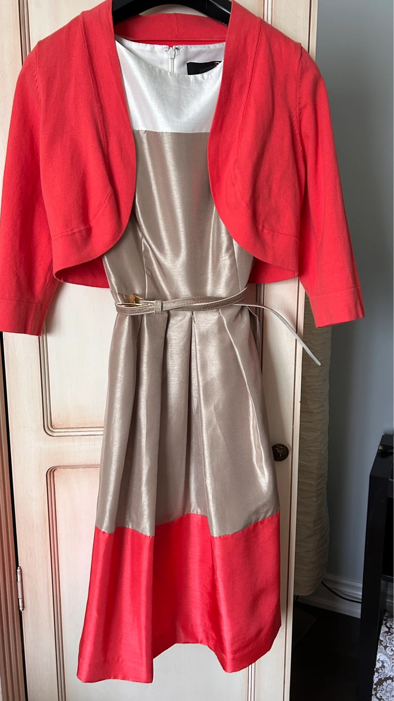 Coral Bolero Jacket and Two-Tone Dress - photo 2