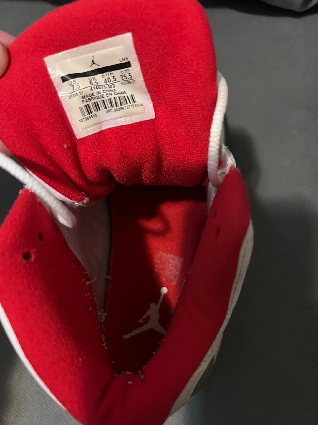 Jordan 13 Retro White Red TD Shoes - photo 5