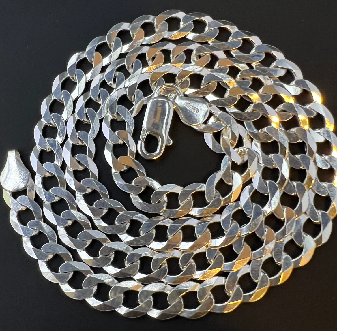 New 925 Sterling Silver Italy Curb Chain
