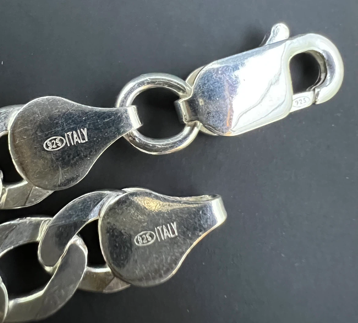 New 925 Sterling Silver Italy Curb Chain - photo 3