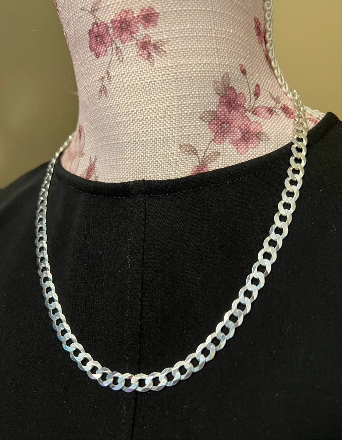New 925 Sterling Silver Italy Curb Chain - photo 4