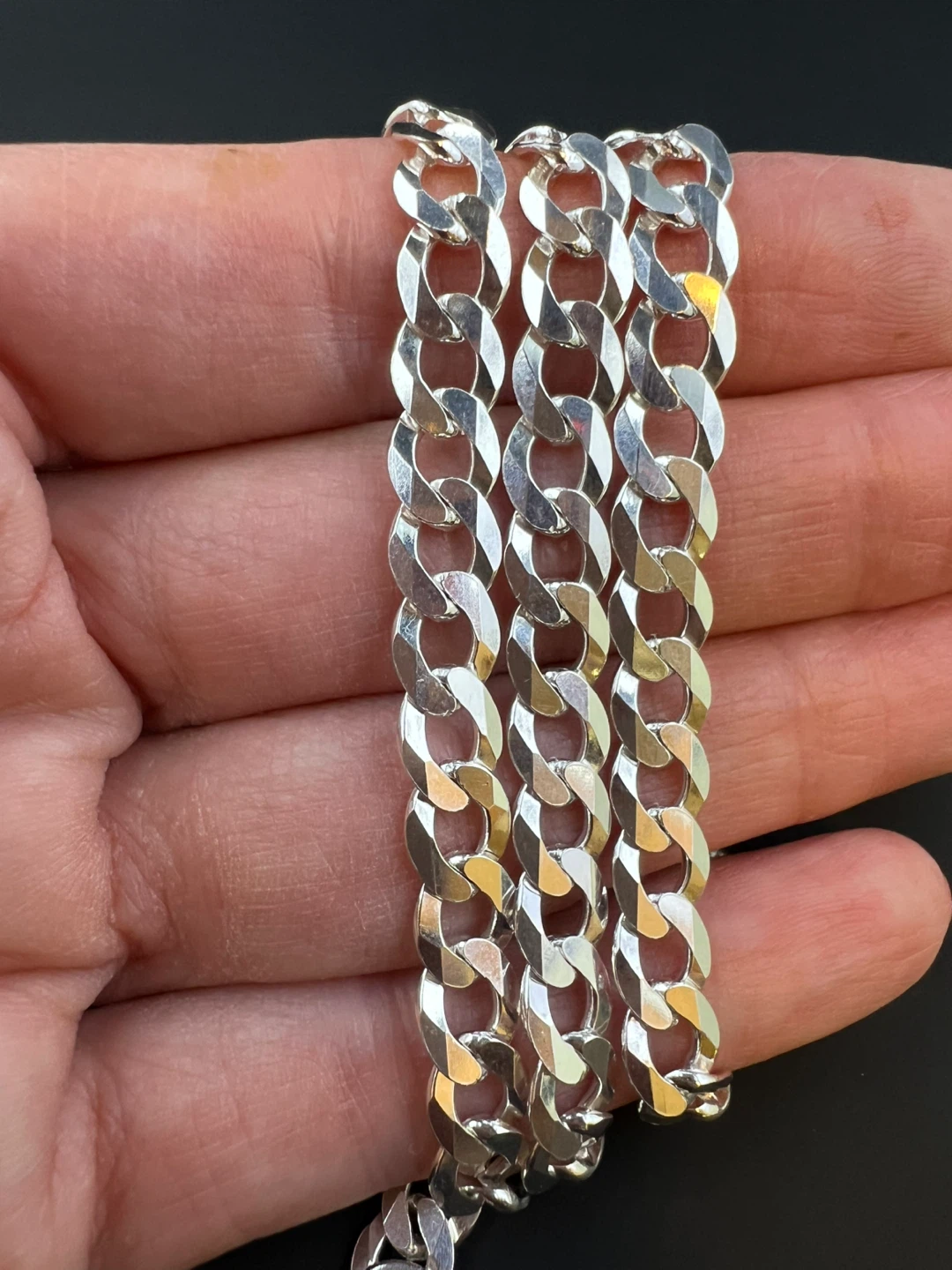 New 925 Sterling Silver Italy Curb Chain - photo 5