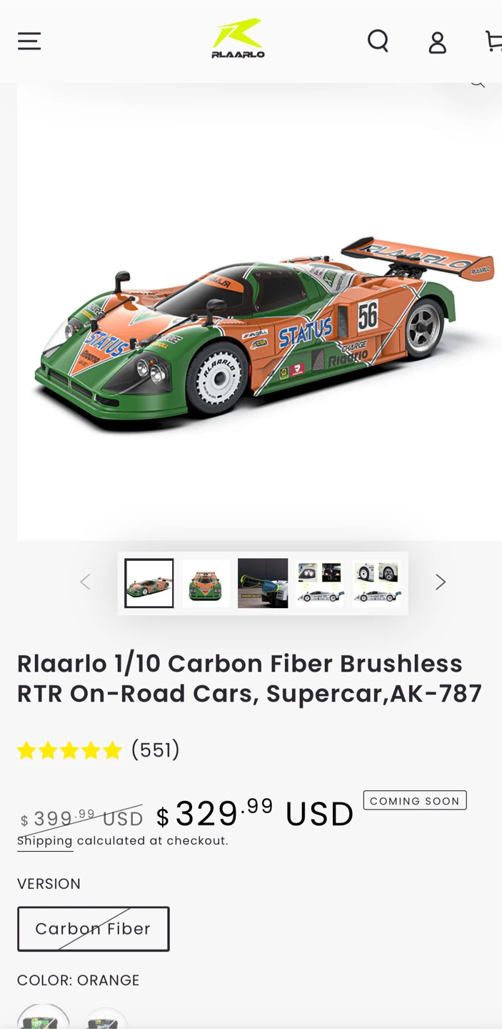 Rlaarlo 1/10 Carbon Fiber RC Car - photo 4
