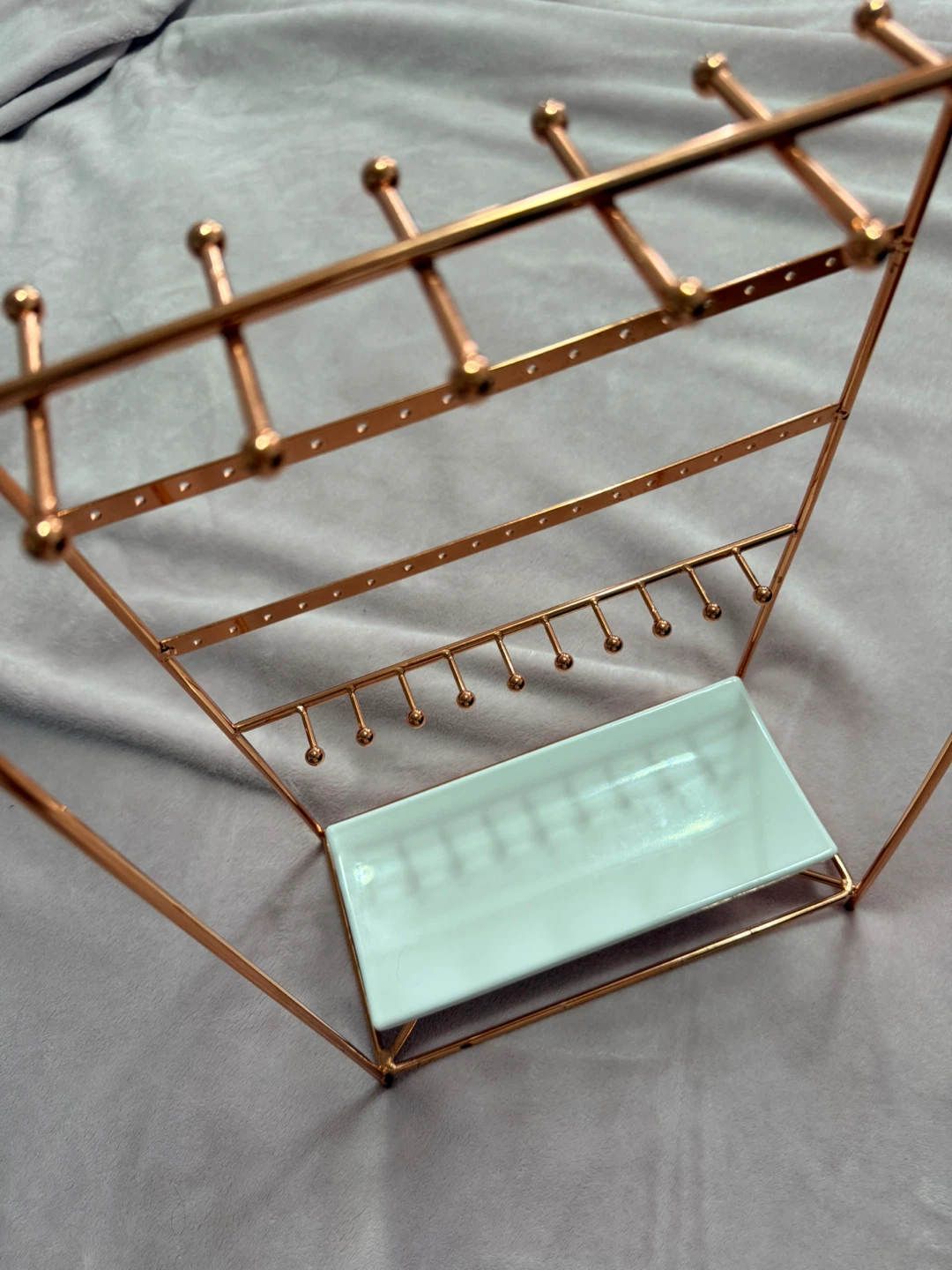 Copper Tone Jewellery Stand with Tray