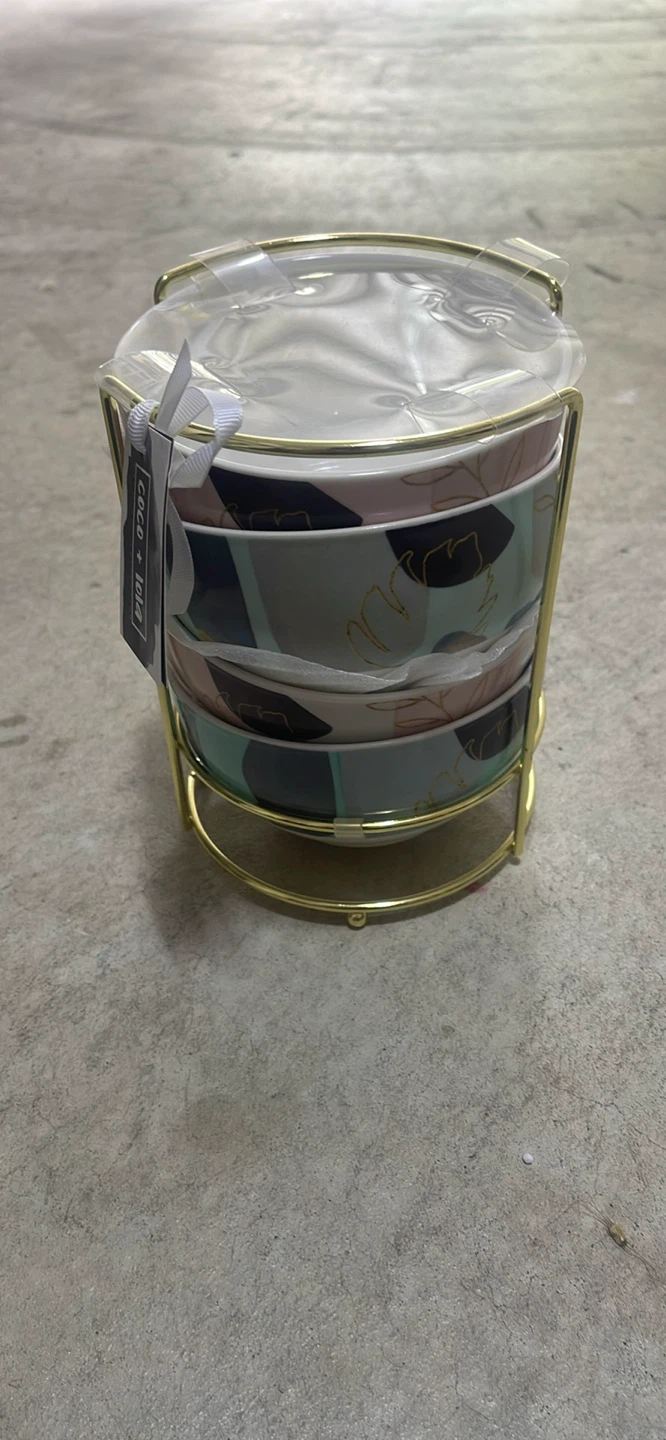Coco + Lola Stackable Bowls with Gold Stand