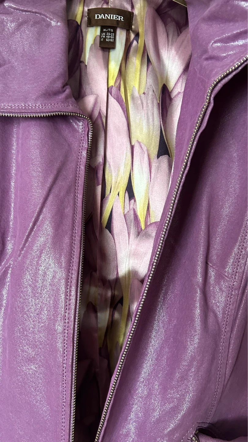 DANIEL Purple Leather Jacket - photo 3