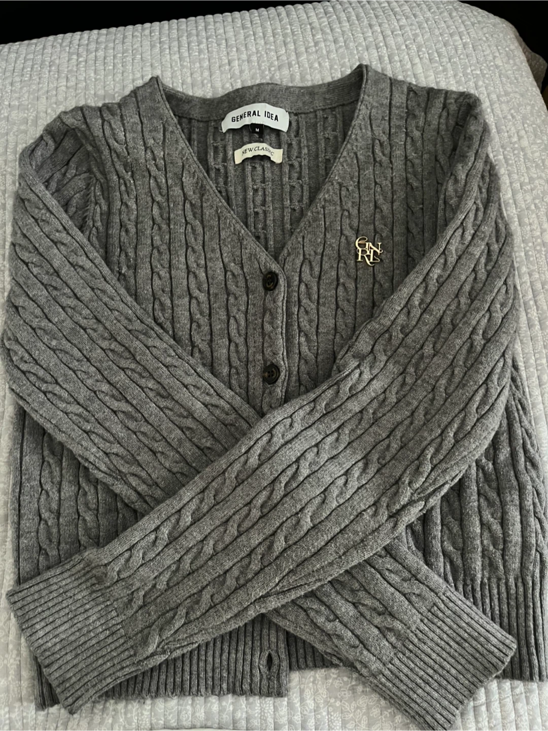 General Idea Grey Cable Knit Cardigan