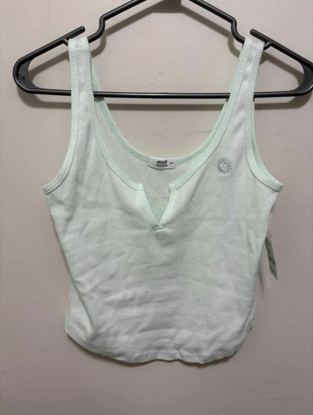 Ardene Ribbed Tank Top - Mint Green - Size S/P