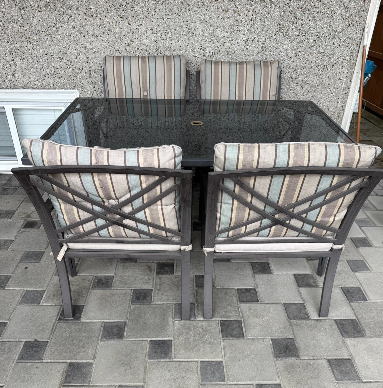 FREE Outdoor Dining Set with Glass Table and 6 Chairs