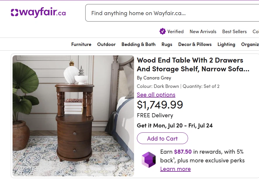 Wooden End Table with 2 Drawers and Shelf - photo 4