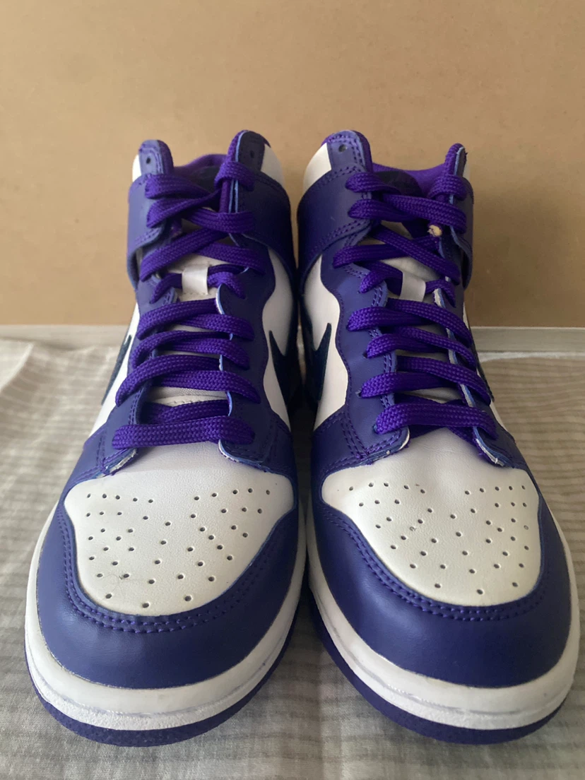 Nike Dunk High White Court Purple Sneakers: size 5.5Y