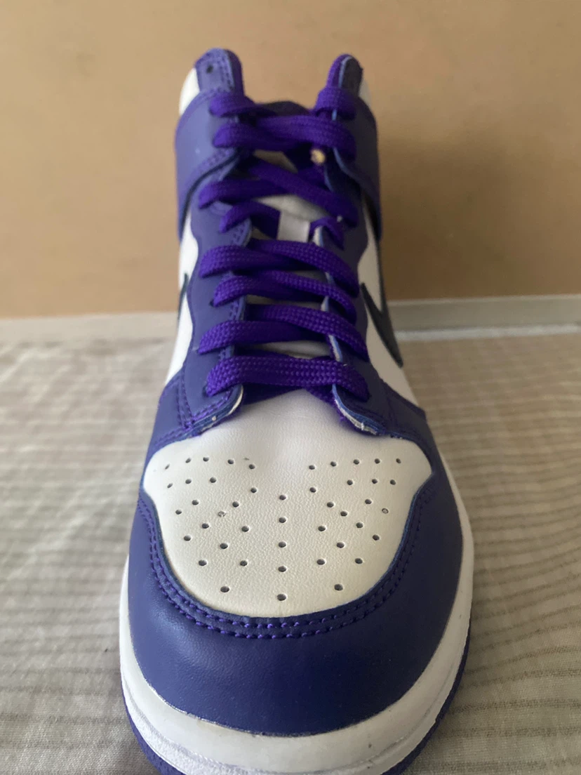 Nike Dunk High White Court Purple Sneakers: size 5.5Y - photo 2