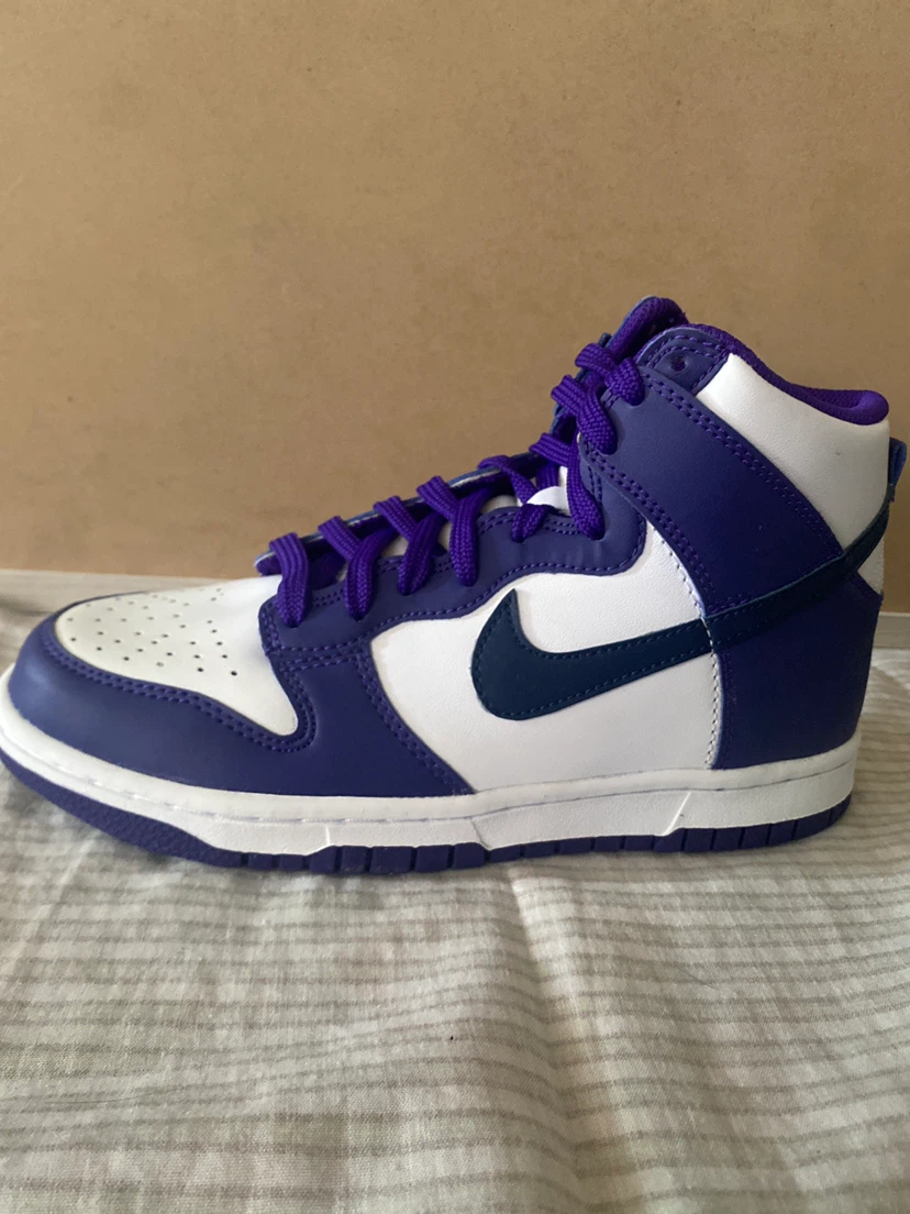 Nike Dunk High White Court Purple Sneakers: size 5.5Y - photo 3