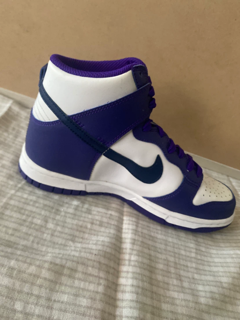 Nike Dunk High White Court Purple Sneakers: size 5.5Y - photo 4