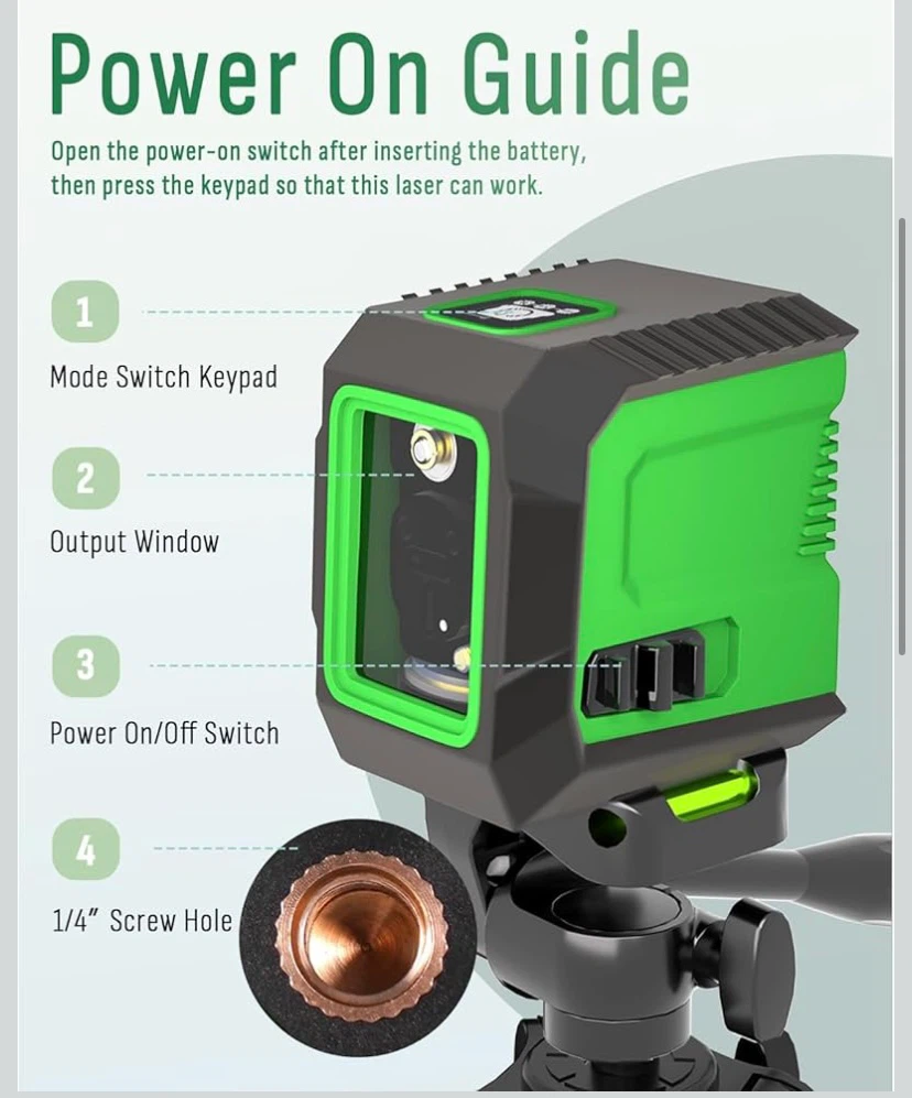 New 360° Self Leveling Laser Level with 50” Tripod - photo 3
