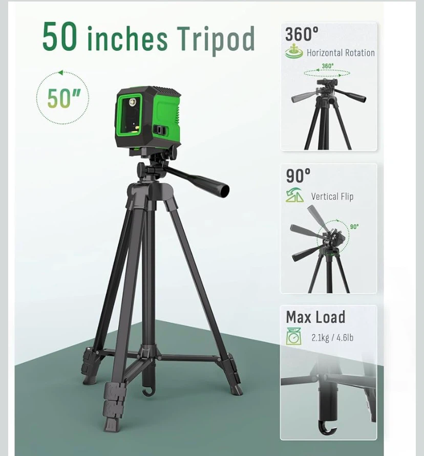 New 360° Self Leveling Laser Level with 50” Tripod - photo 4