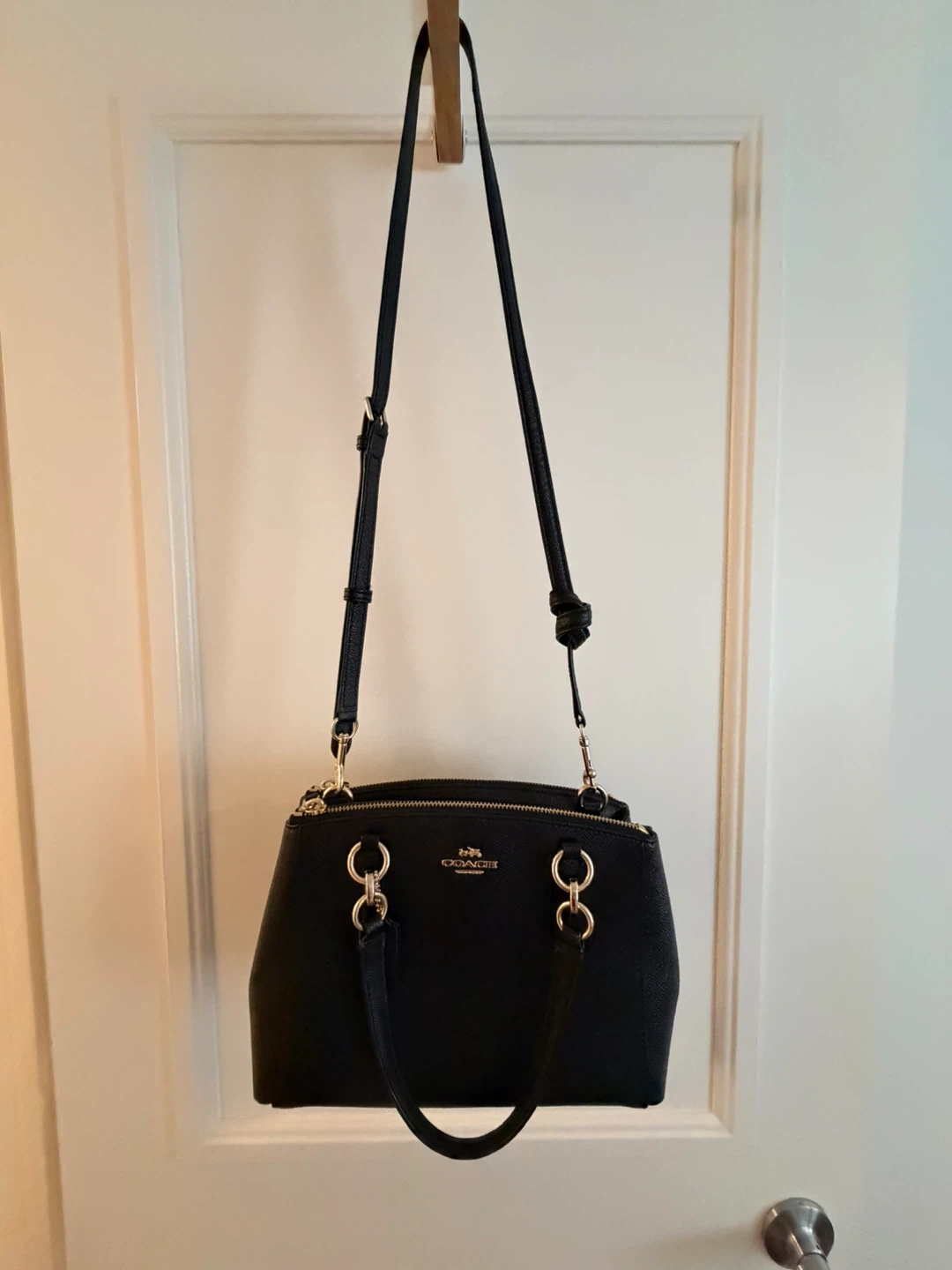 Coach Black Leather Satchel Handbag
