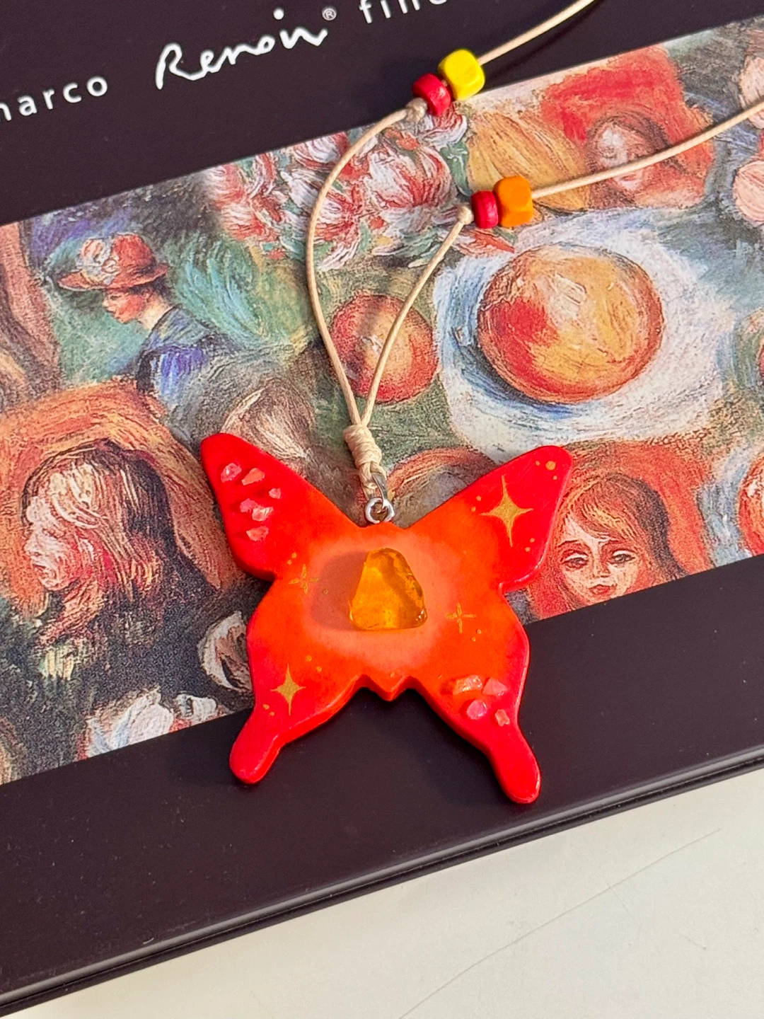 100% handmade clay necklace