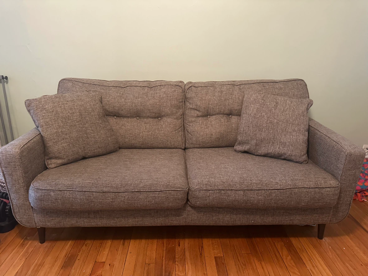 Modern Mid Century Couch Brown - photo 2