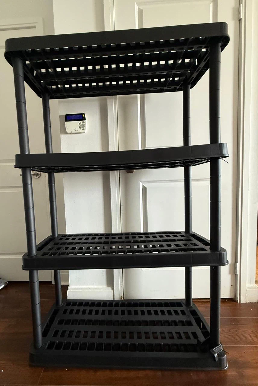 Black 4-Tier Plastic Shelving Unit - photo 2