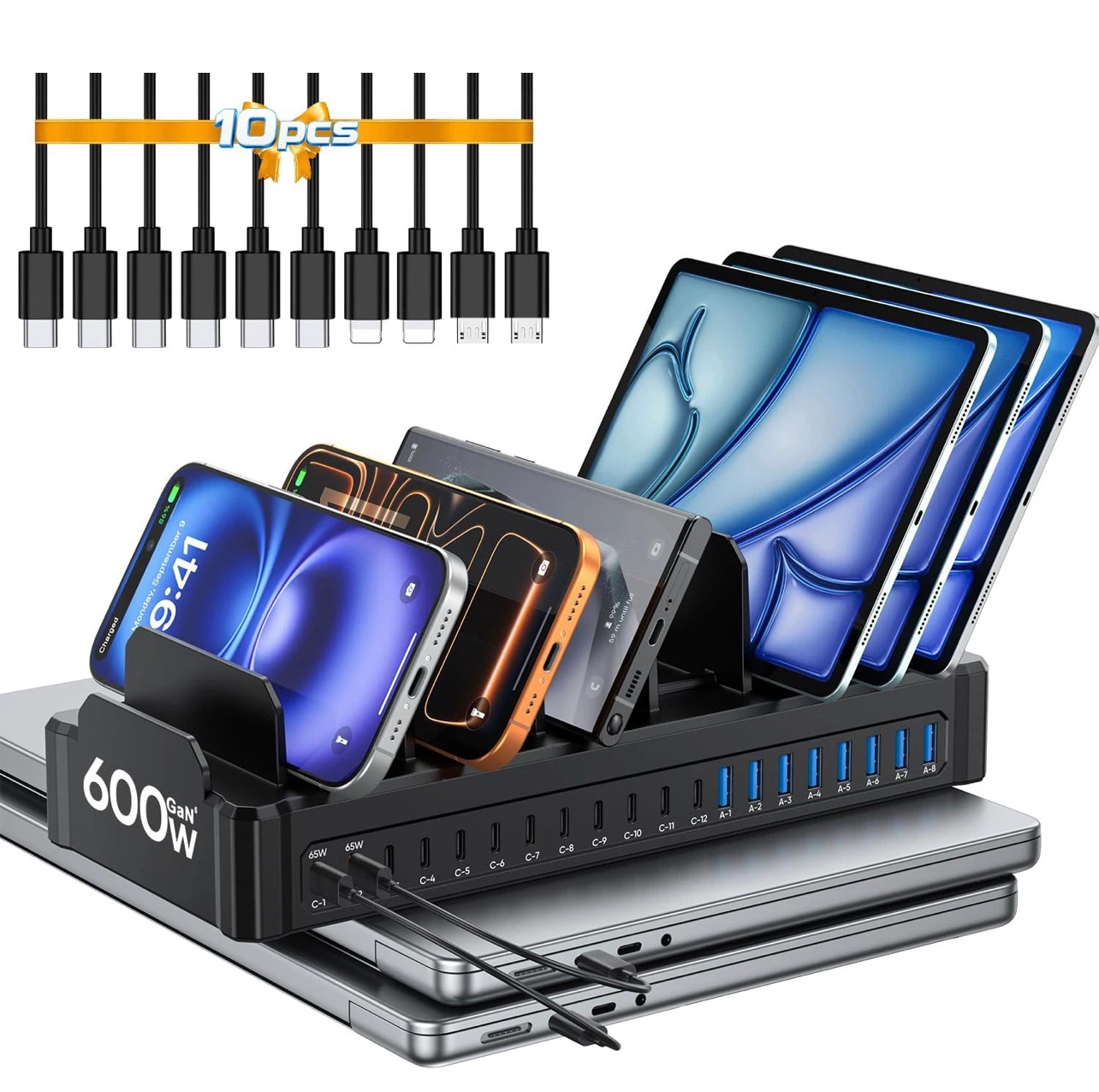 20-Port USB Charging Station - 600W