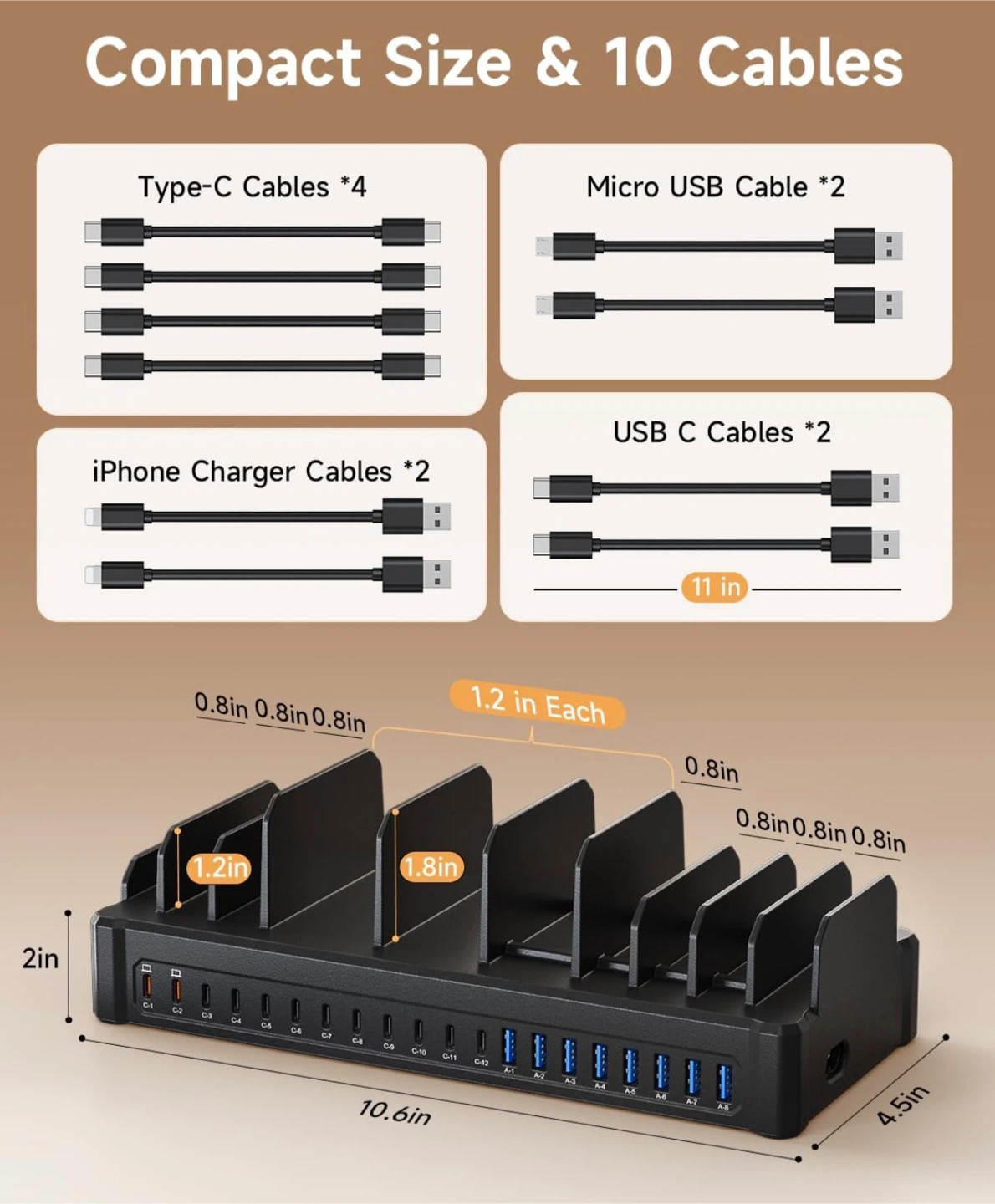 20-Port USB Charging Station - 600W - photo 5