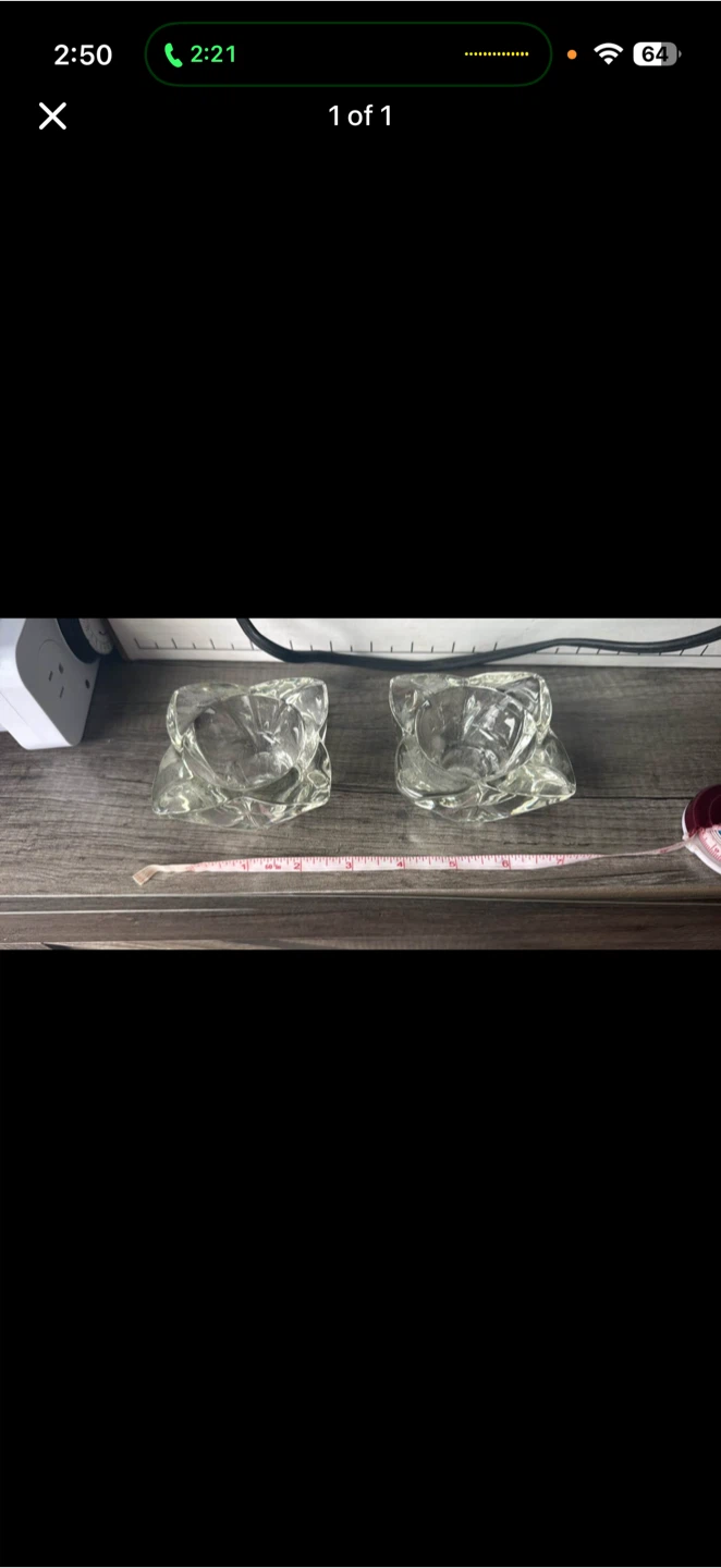 Flower shaped glass candle stick holders