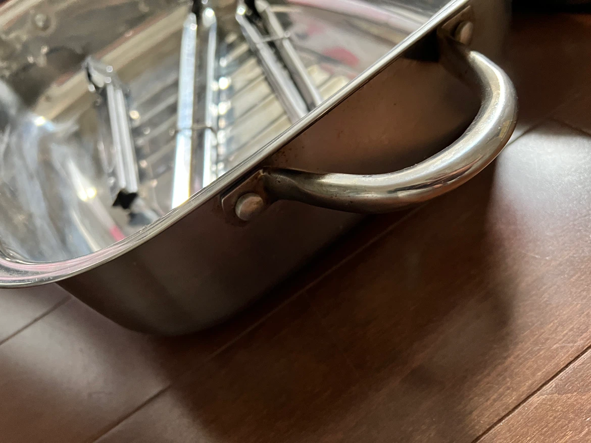Stainless Steel Roasting Pan with Tongs - photo 3