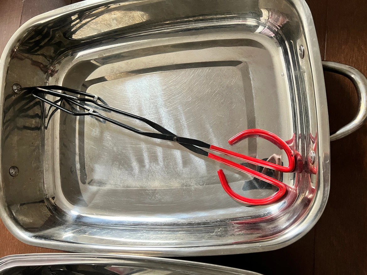 Stainless Steel Roasting Pan with Tongs - photo 5