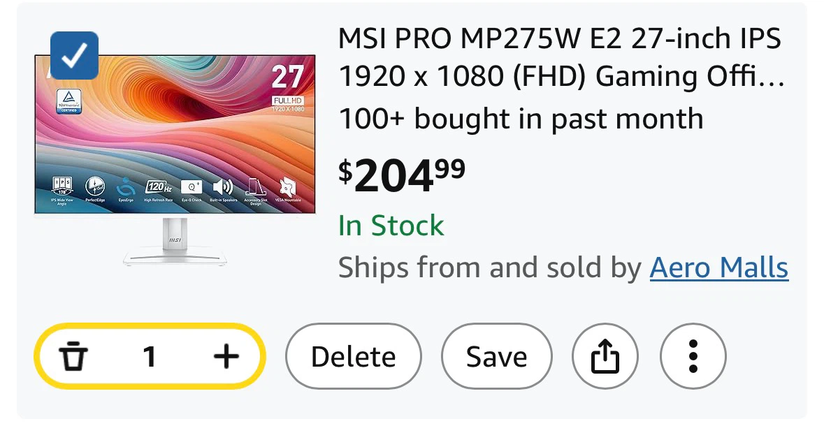 [LAST CHANCE-FINAL WEEK] MSI 27” Gaming Monitor 120Hz - used 5mo