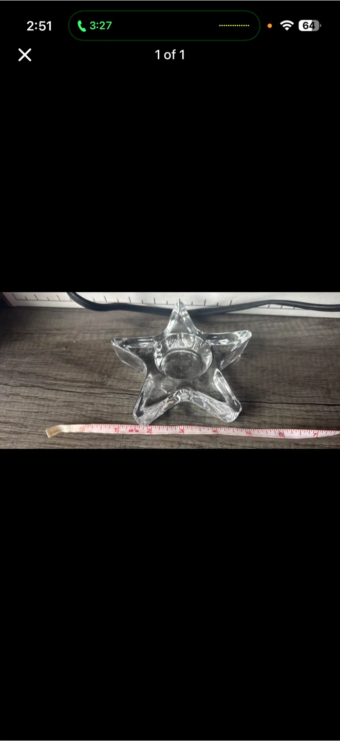 Star shaped glass candle holder