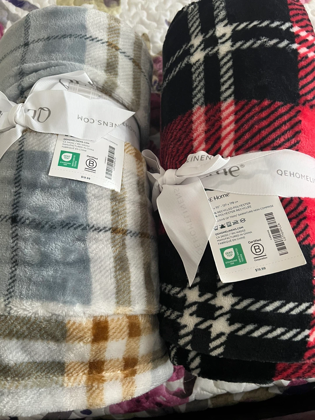 QE Home Fleece Throw Blanket