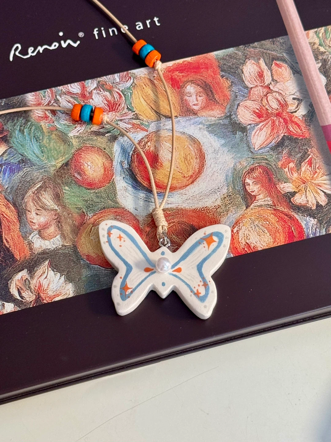100% handmade clay necklace