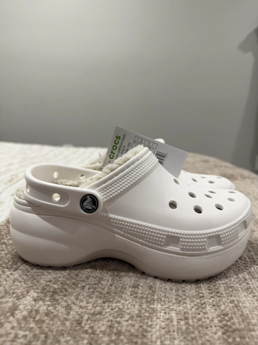 Crocs Classic Platform Lined Clog W US W5 White - photo 4