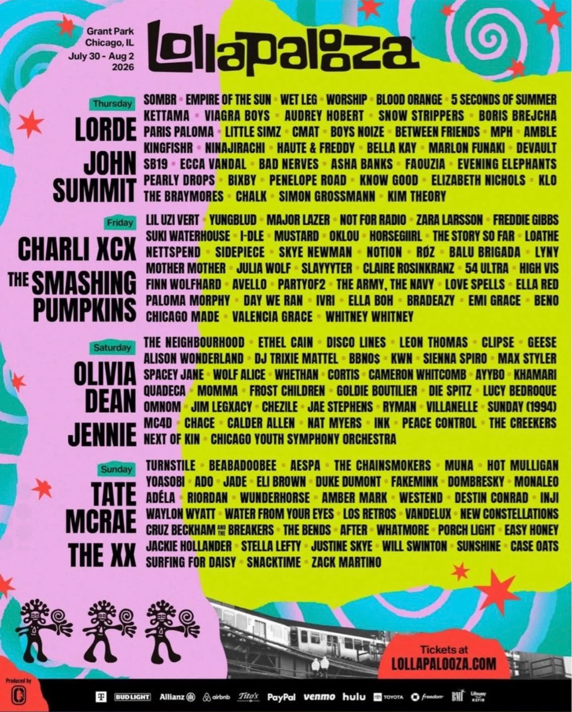 4-Day Lollapalooza Tickets Wristband