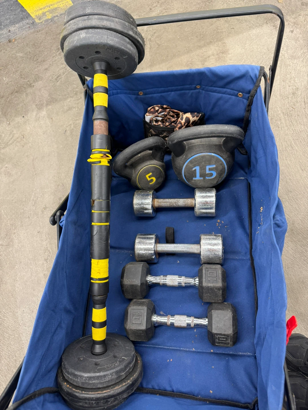 Adjustable Dumbbell Set and Kettlebells