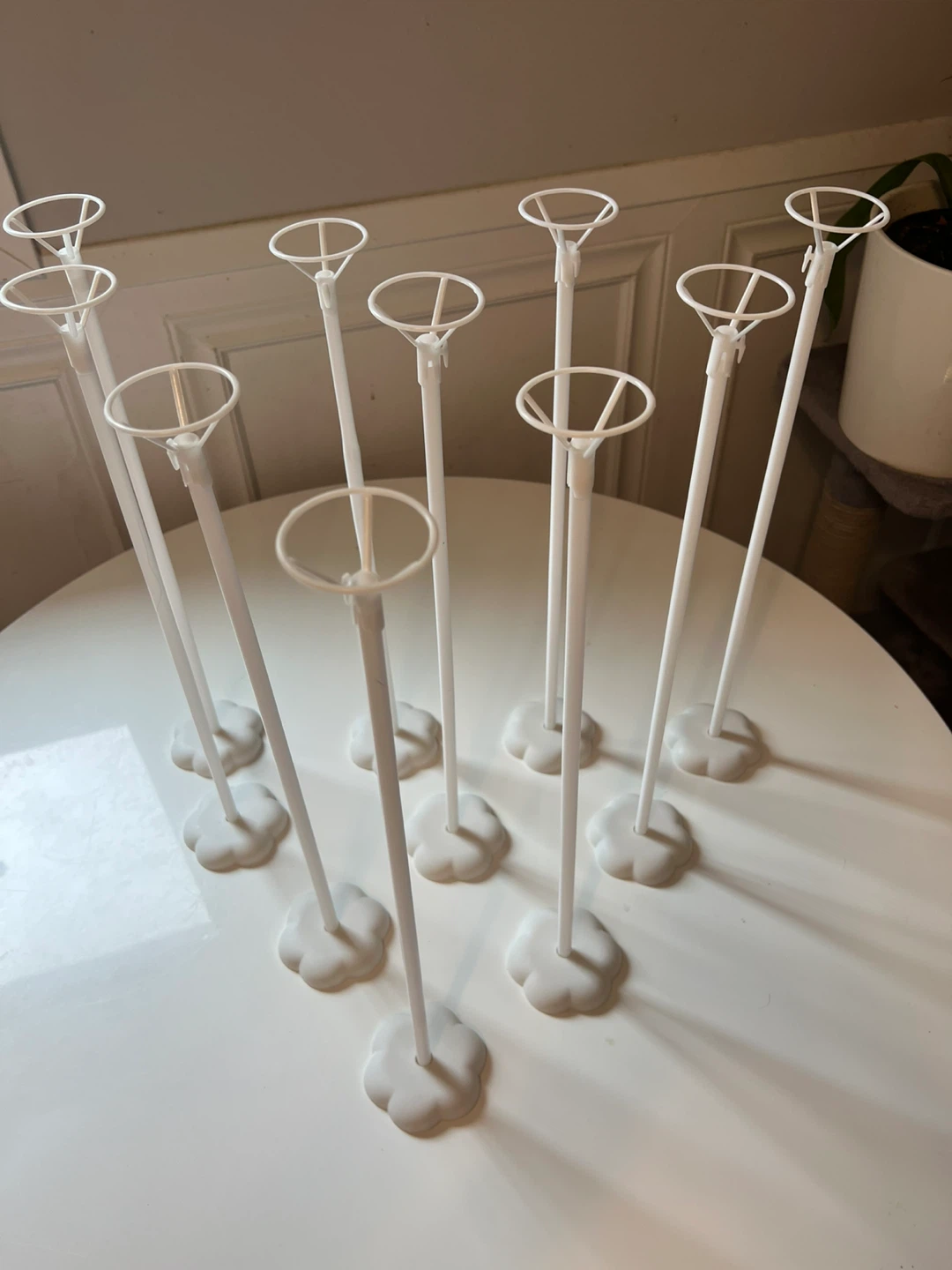White Balloon Holders Table Centerpieces - photo 2