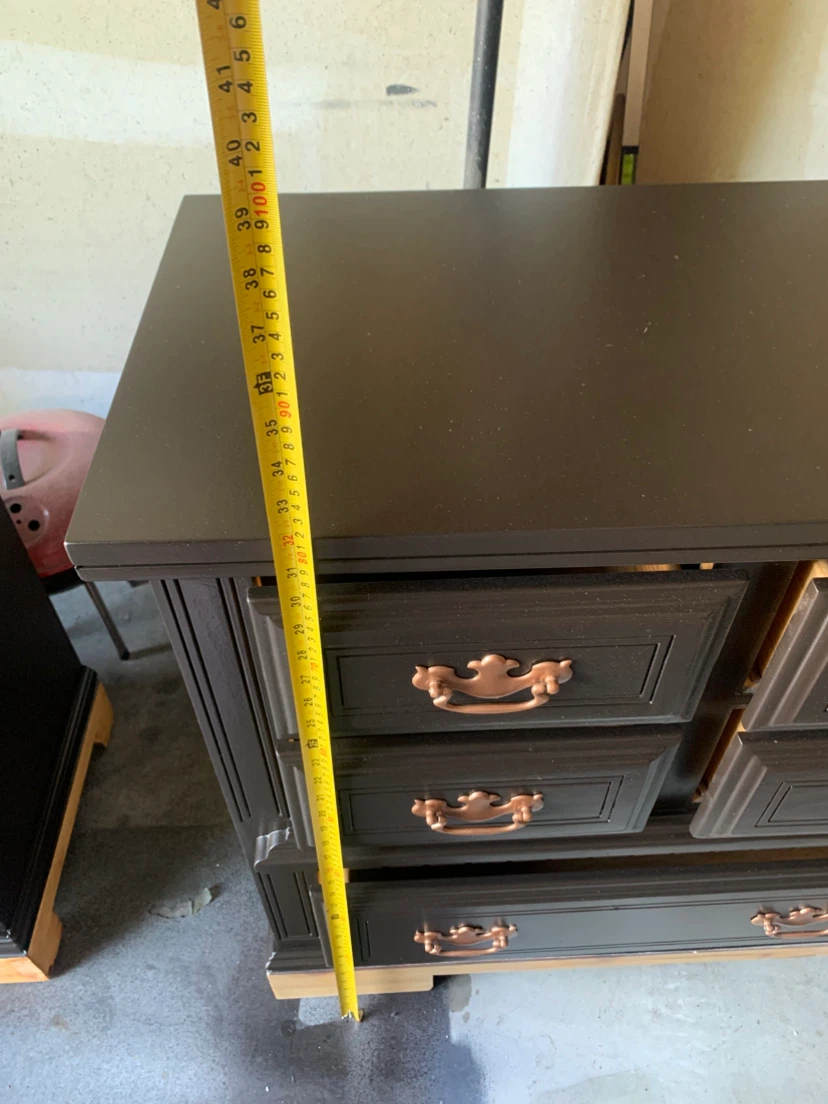 Dark Brown Dresser with Copper Handles