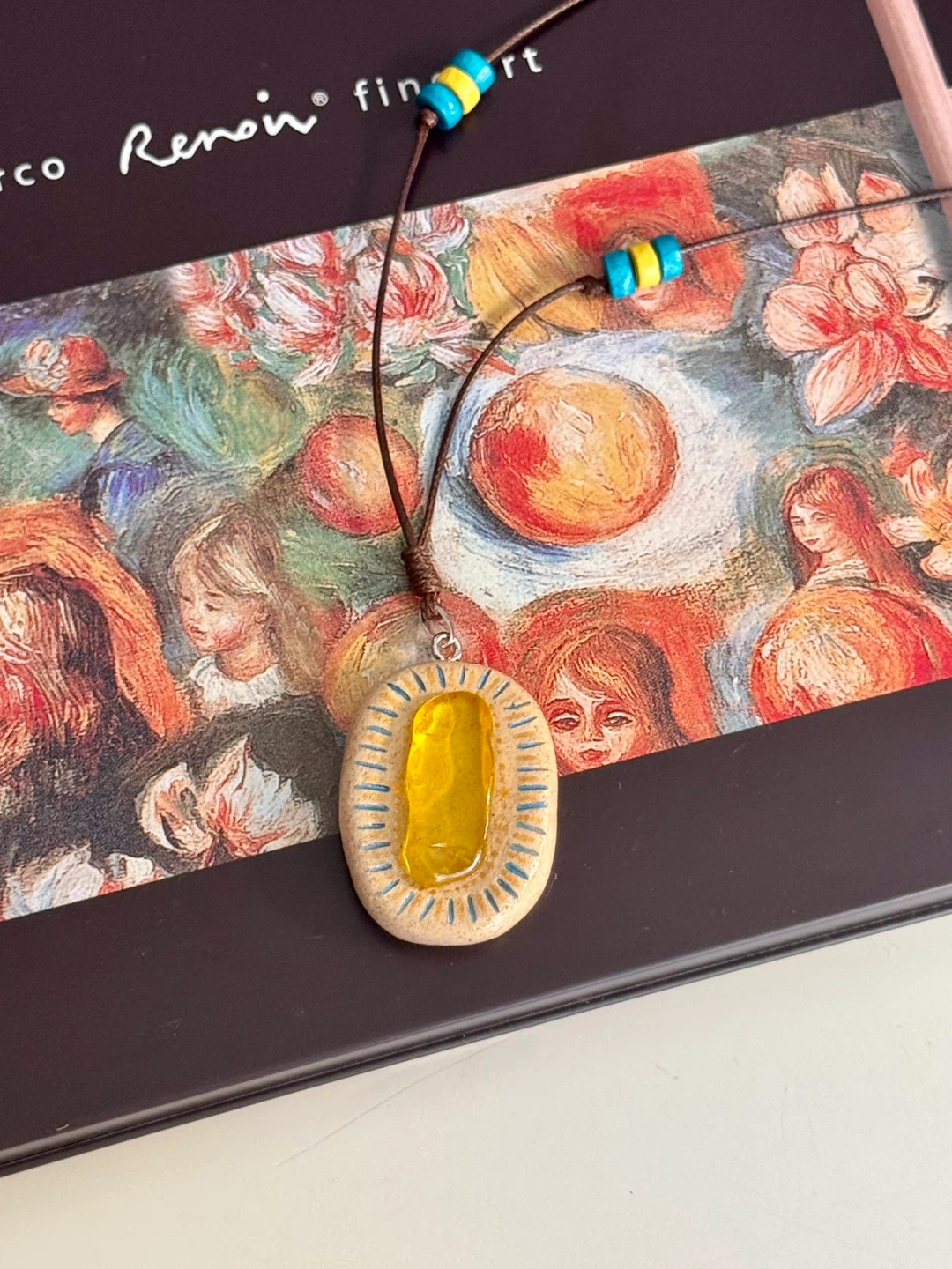 100% handmade clay necklace