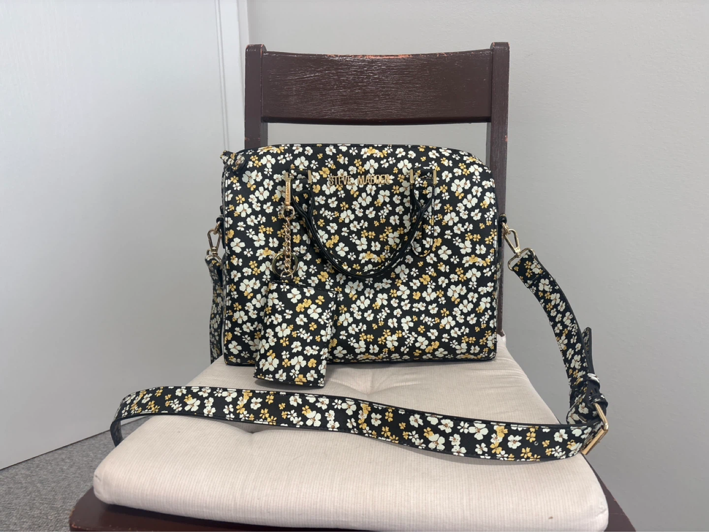 Steve Madden Floral Print Bag with Pouch