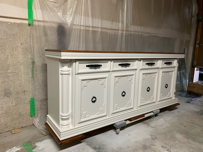 White Sideboard with Wood Top - photo 4