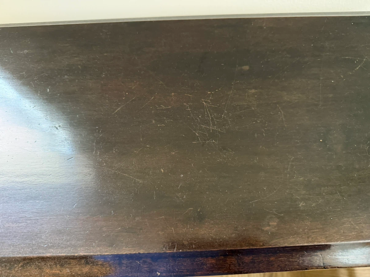 Set of 2 Vintage Dark Wood Side Tables magazine holders - photo 3