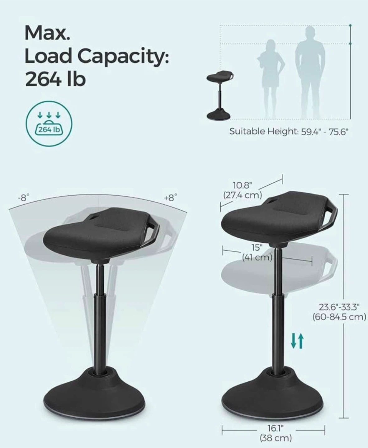 Standing Desk Chair 24.8-34.6 Inches. No Low-ballers - photo 3