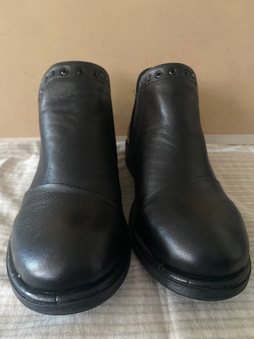 Black Leather Ankle Boots